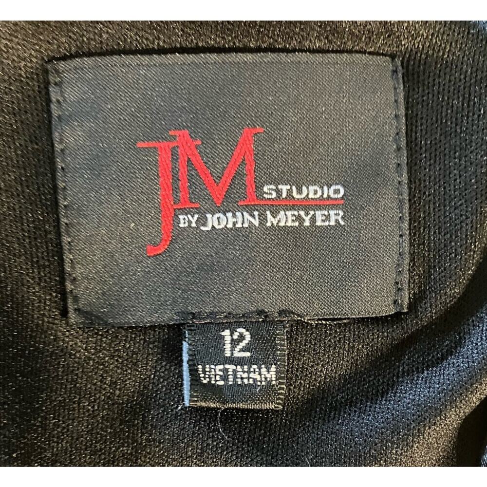 JM Studio by John Meyer Women's Black/ Gold Sequin Surplice Jumpsuit Lined SZ 12 - Picture 7 of 11